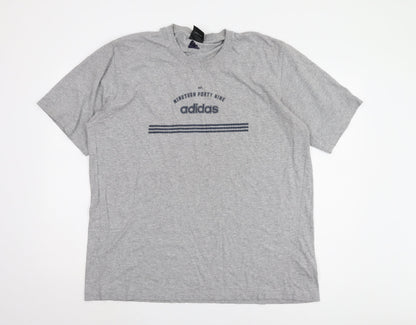 Adidas Men's Grey XL Sports Logo T-Shirt