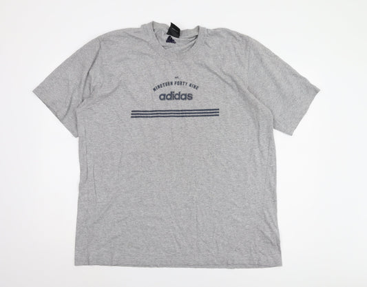 Adidas Men's Grey XL Sports Logo T-Shirt