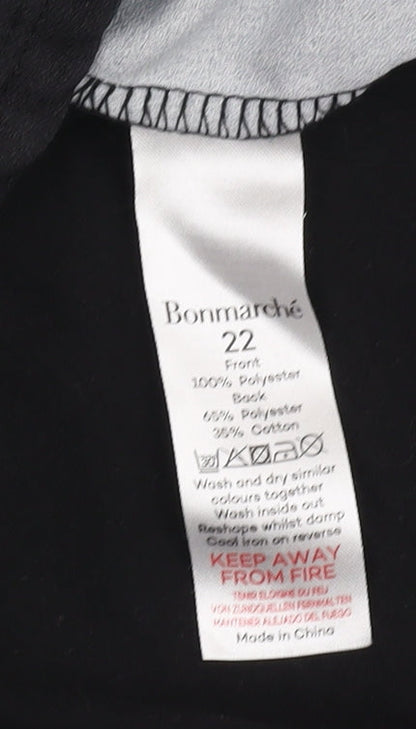Womens UK Size 22 Bonmarché Black Basic Blouse