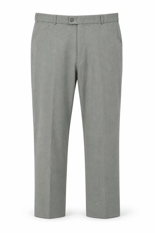 Front view of C&A Men's Grey Check Trousers L