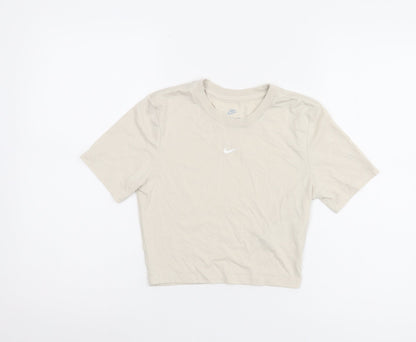 Nike Women's Beige Cropped T-Shirt XS