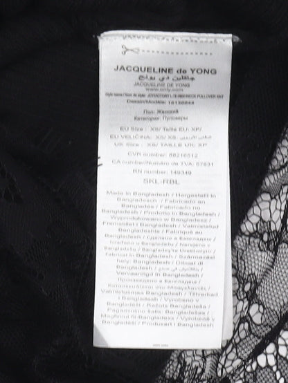Womens UK Size XS Jacqueline de Yong Black Pullover Jumper