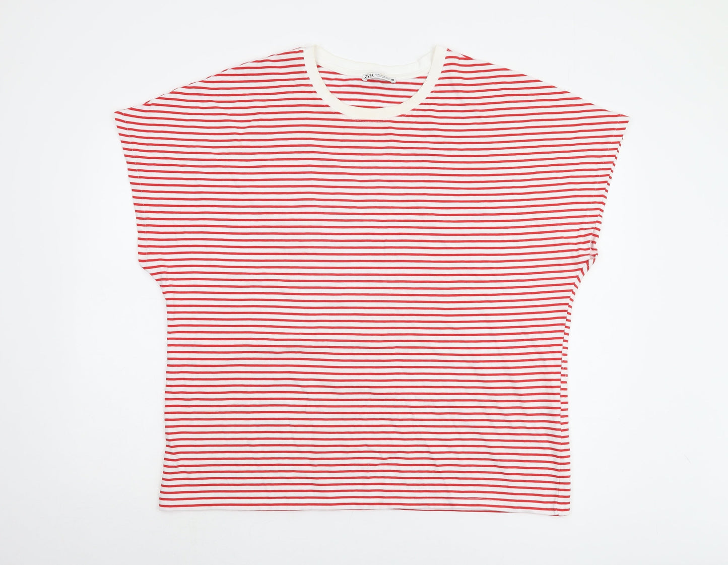Womens UK Size XL Zara Red Basic T-Shirt
