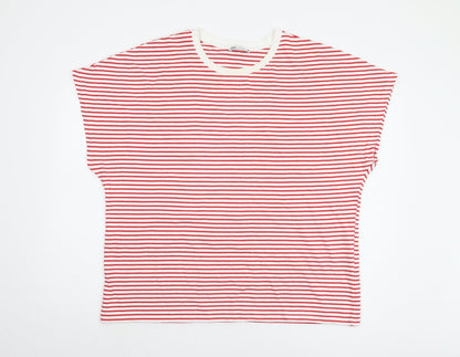 Womens UK Size XL Zara Red Basic T-Shirt