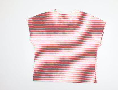 Womens UK Size XL Zara Red Basic T-Shirt