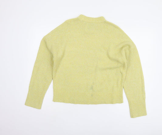 Abercrombie & Fitch Women's Yellow Mock Neck Pullover Jumper S