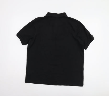 Slazenger Men's Black Polo Shirt L - Casual Solid Short Sleeve