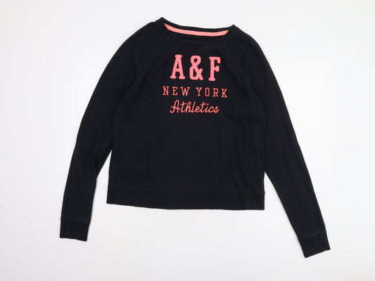 Abercrombie & Fitch Women's Black M Logo Pullover Sweatshirt