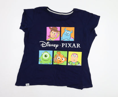 Unisex Adults UK Size 2XL Disney Blue Basic T-Shirt