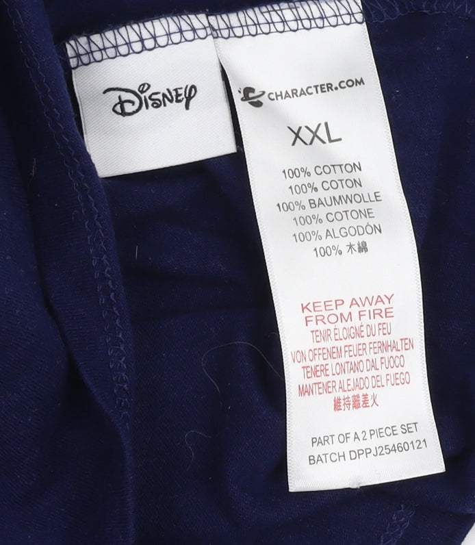 Unisex Adults UK Size 2XL Disney Blue Basic T-Shirt