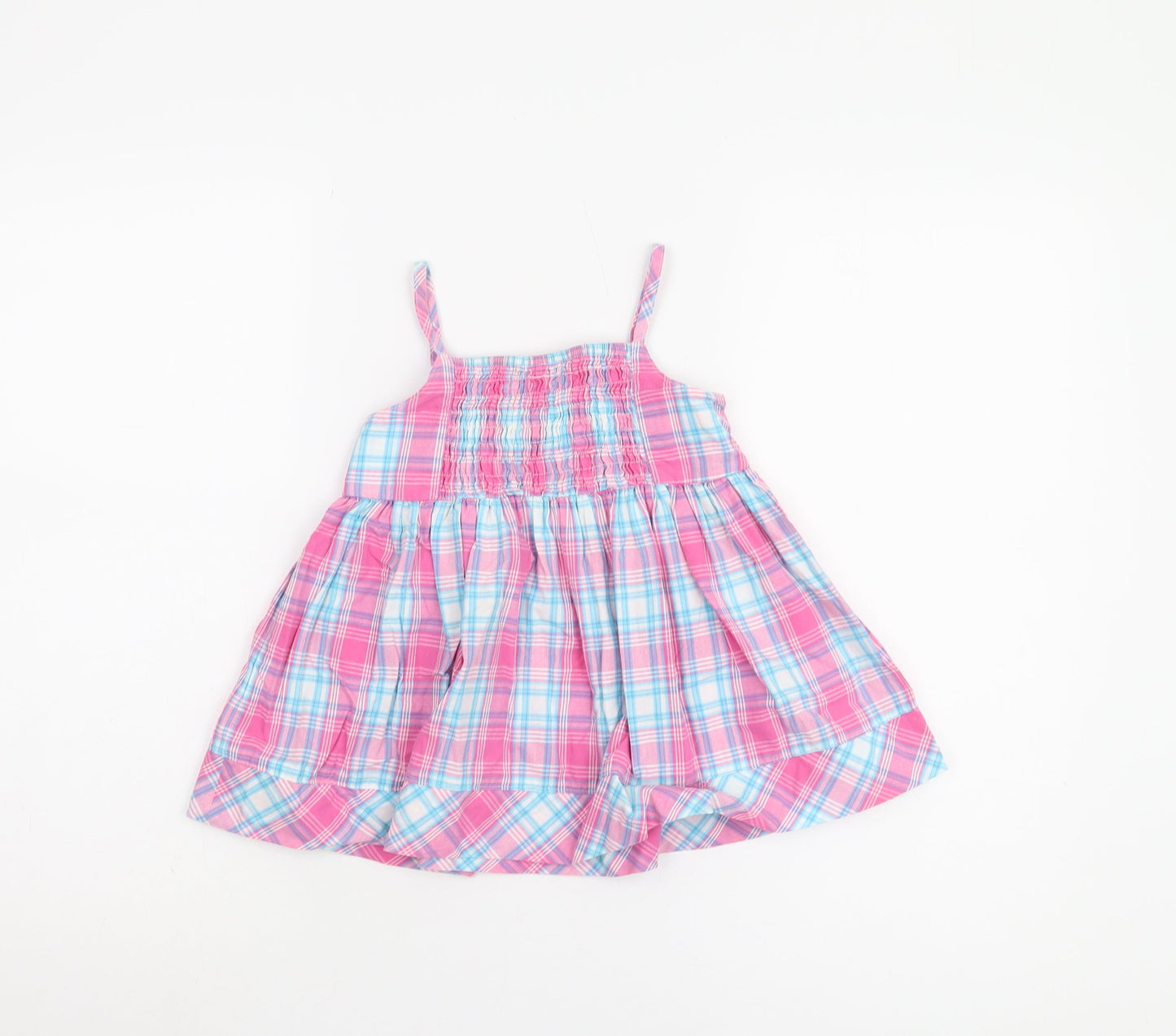 Barbie Girls Pink Blue Plaid A-Line Dress Size 5