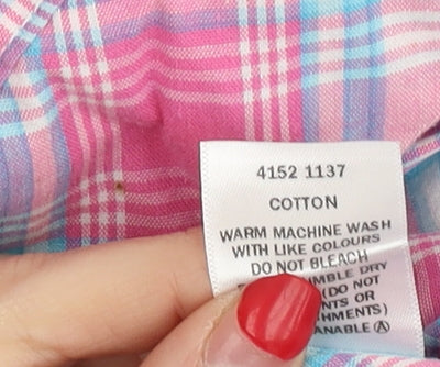 Barbie Girls Pink Blue Plaid A-Line Dress Size 5