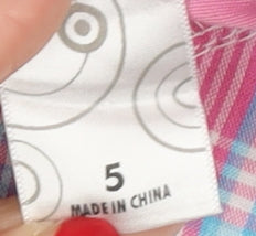 Barbie Girls Pink Blue Plaid A-Line Dress Size 5