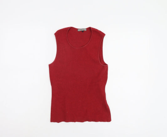 Jaeger Women's Red Medium Tank Top Knit Casual