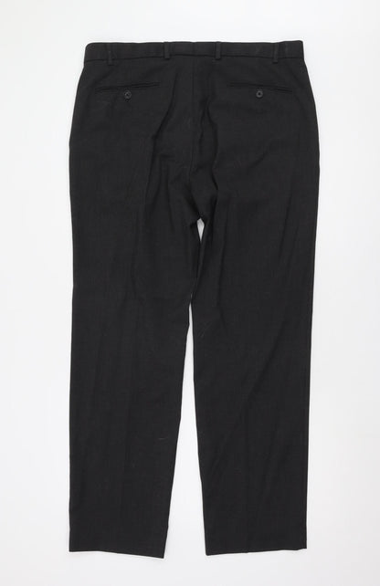 Moss Esq. Men's Black Dress Pants Size 36 Regular Fit