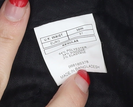 Moss Esq. Men's Black Dress Pants Size 36 Regular Fit