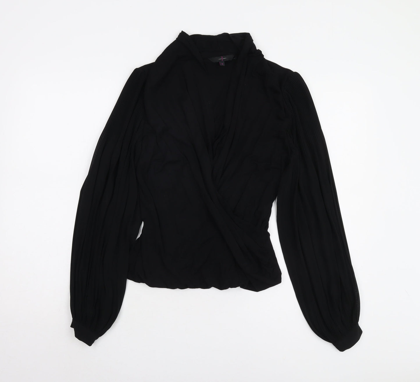 Jasper Conran Black Wrap Blouse, Women, Size 8, Elegant