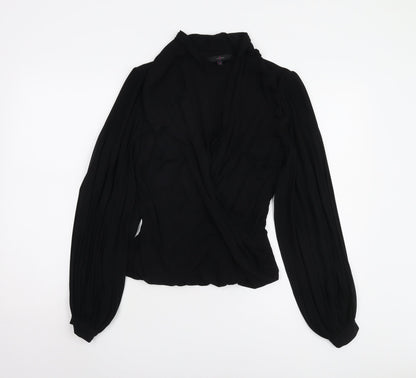 Jasper Conran Black Wrap Blouse, Women, Size 8, Elegant