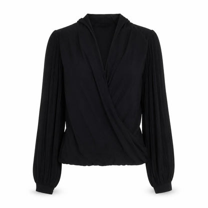 Womens UK Size 8 Jasper Conran Black Wrap Blouse