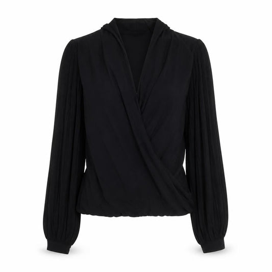 Womens UK Size 8 Jasper Conran Black Wrap Blouse