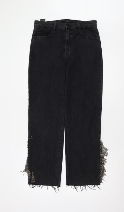 Womens UK Size 29 J Brand Regular Fit Straight Black Jeans