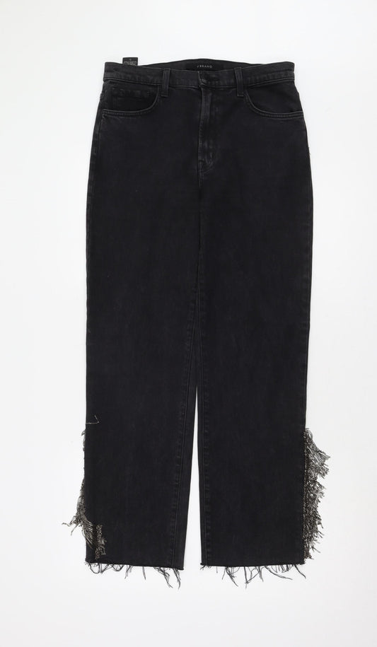 Womens UK Size 29 J Brand Regular Fit Straight Black Jeans