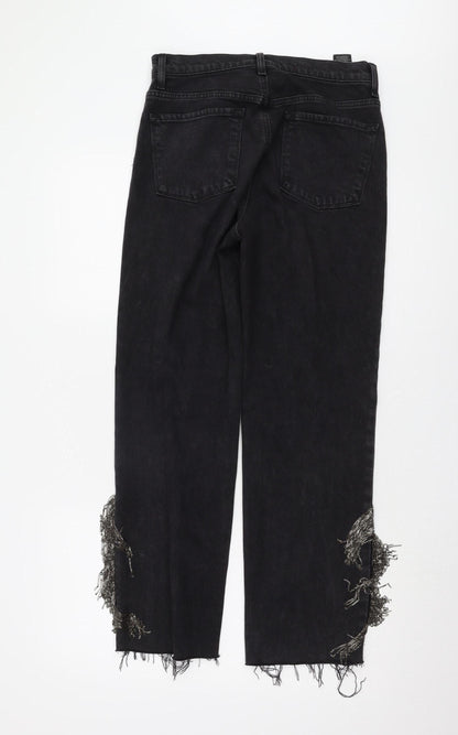 Womens UK Size 29 J Brand Regular Fit Straight Black Jeans