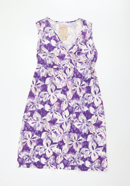 Mantaray Women's Purple Floral Sleeveless Dress Size 10