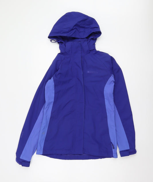 Mountain Warehouse Women's Blue Hooded Rain Jacket Size 8