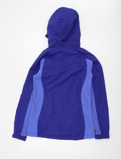 Mountain Warehouse Women's Blue Hooded Rain Jacket Size 8