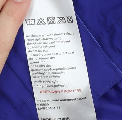 Mountain Warehouse Women's Blue Hooded Rain Jacket Size 8