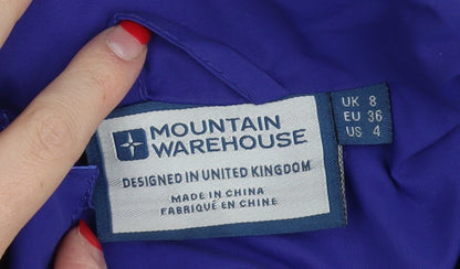 Mountain Warehouse Women's Blue Hooded Rain Jacket Size 8