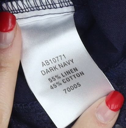 Cotton Traders Women's Blue Crochet Detail Top Size 24