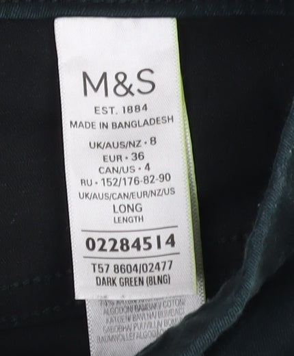Womens UK Size 8 Marks and Spencer Slim Fit Jegging Green Jeans