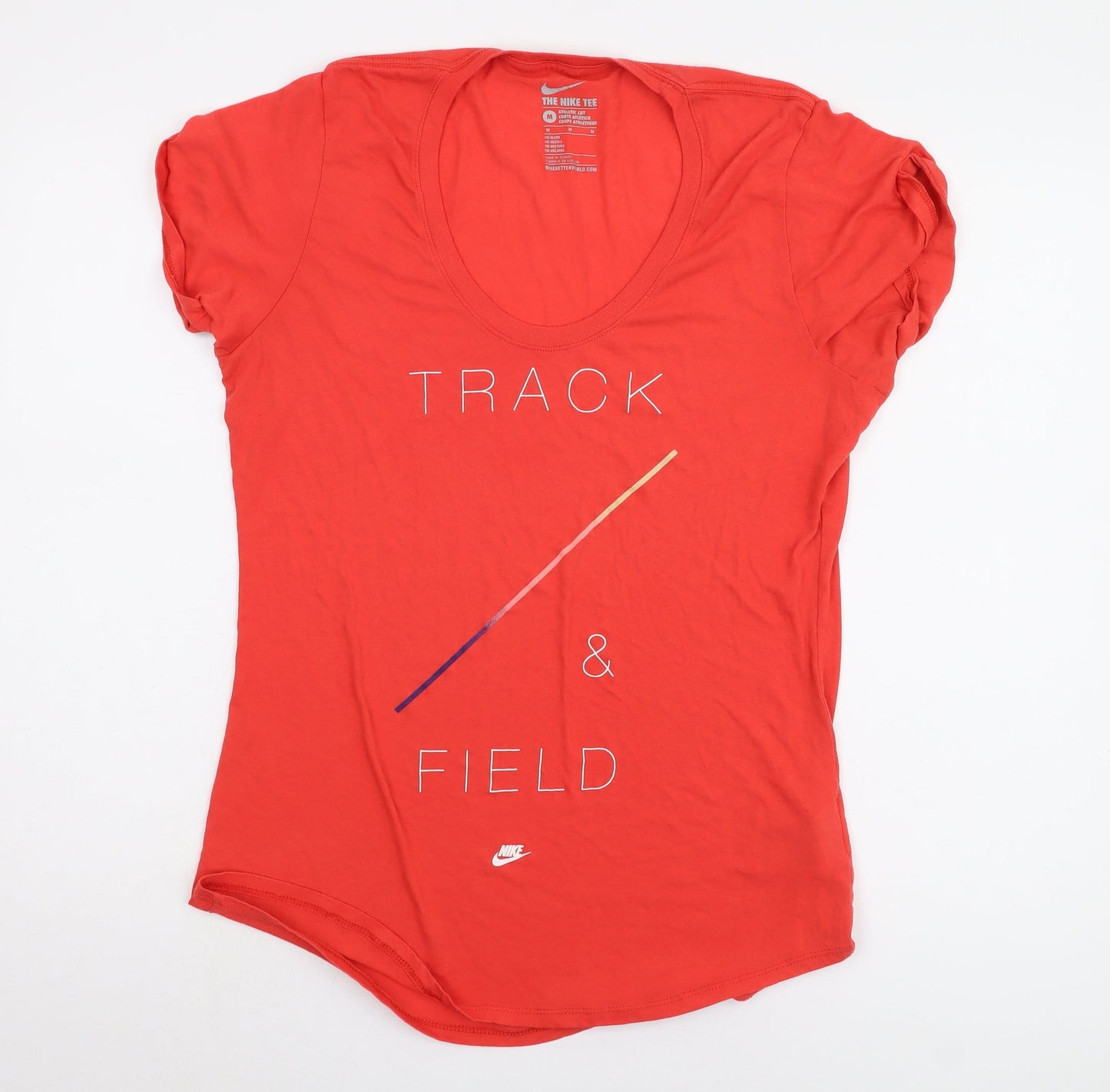 Womens UK Size M Nike Red Basic T-Shirt