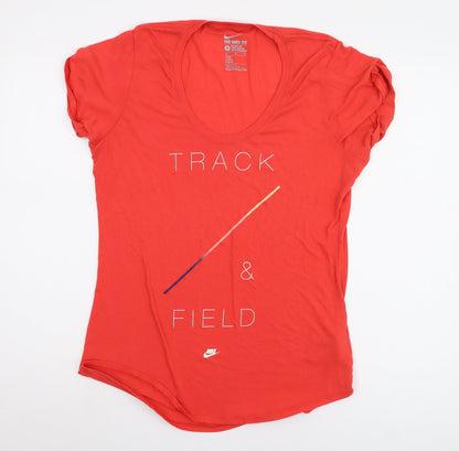Womens UK Size M Nike Red Basic T-Shirt