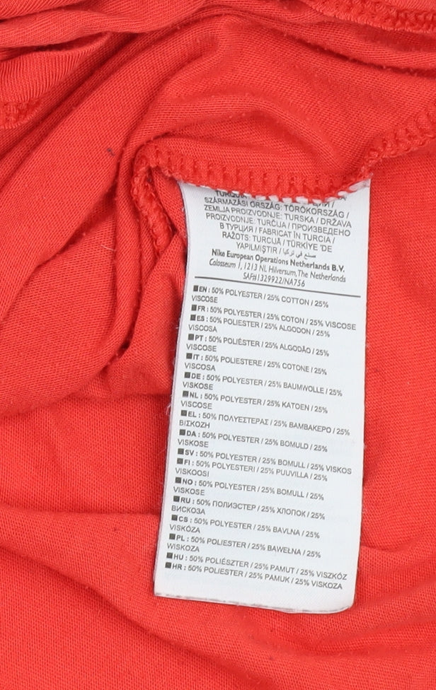 Womens UK Size M Nike Red Basic T-Shirt