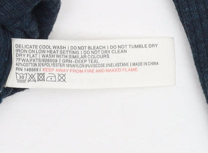 Womens UK Size 8 Fat Face Blue Pullover Jumper