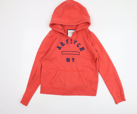 Abercrombie Women's Red Pullover Hoodie, Size L