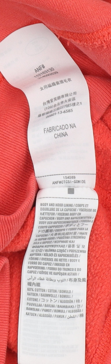 Abercrombie Women's Red Pullover Hoodie, Size L