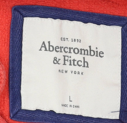 Abercrombie Women's Red Pullover Hoodie, Size L