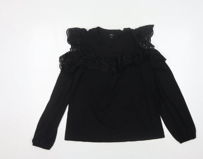 Womens UK Size 10 River Island Black Basic Blouse