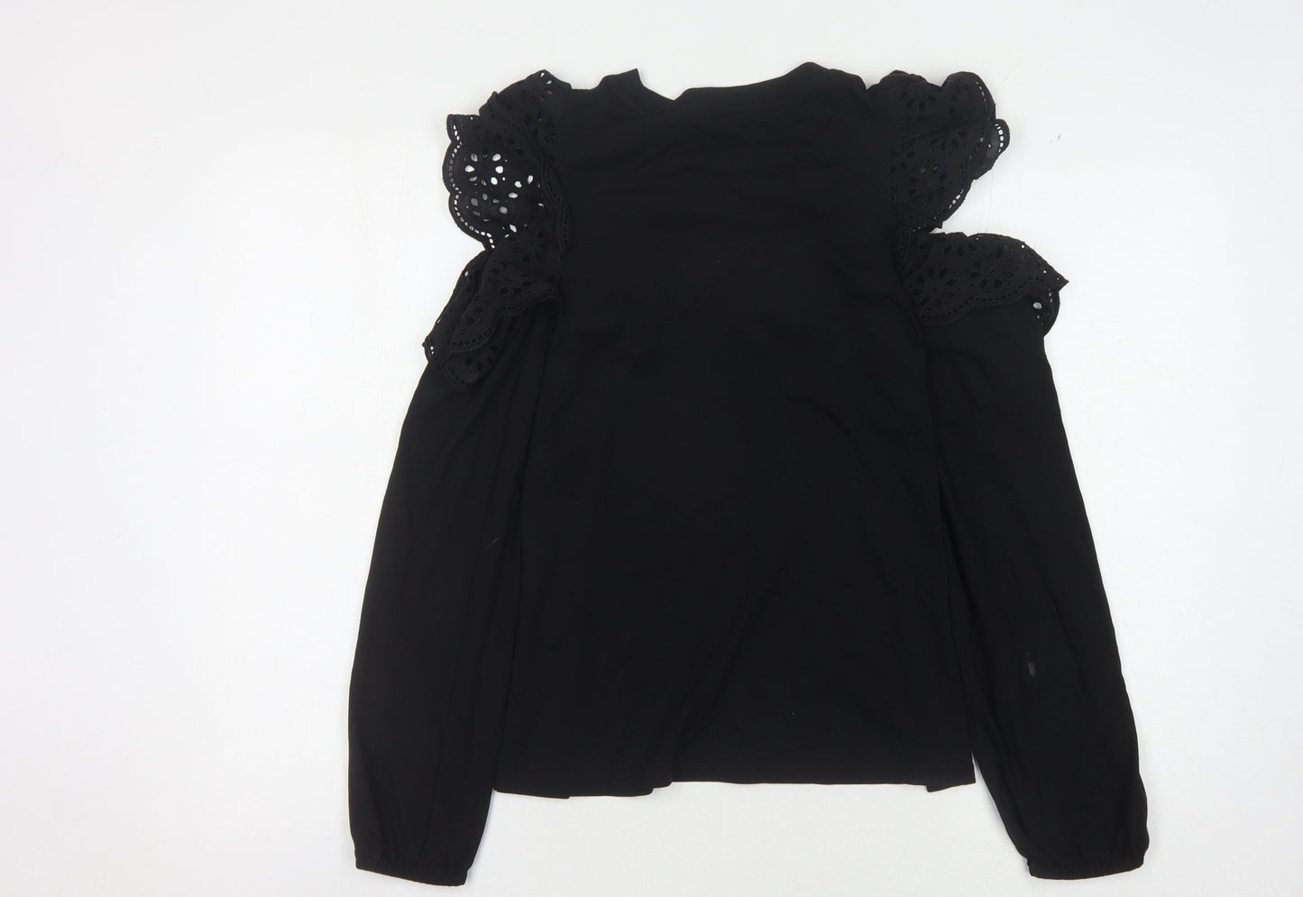 Womens UK Size 10 River Island Black Basic Blouse