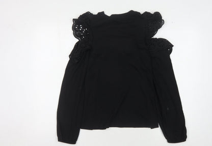 Womens UK Size 10 River Island Black Basic Blouse