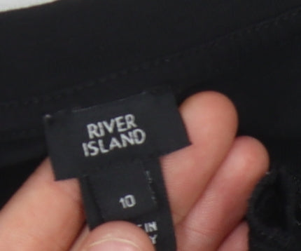 Womens UK Size 10 River Island Black Basic Blouse