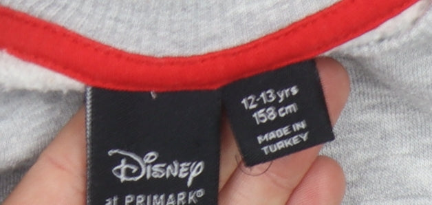 Disney Primark Girls Grey Long Sleeve Merry Stichmas Sweatshirt