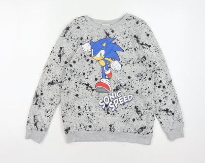 George Boys Grey Sonic Speed Pullover Sweatshirt 10-11 Years