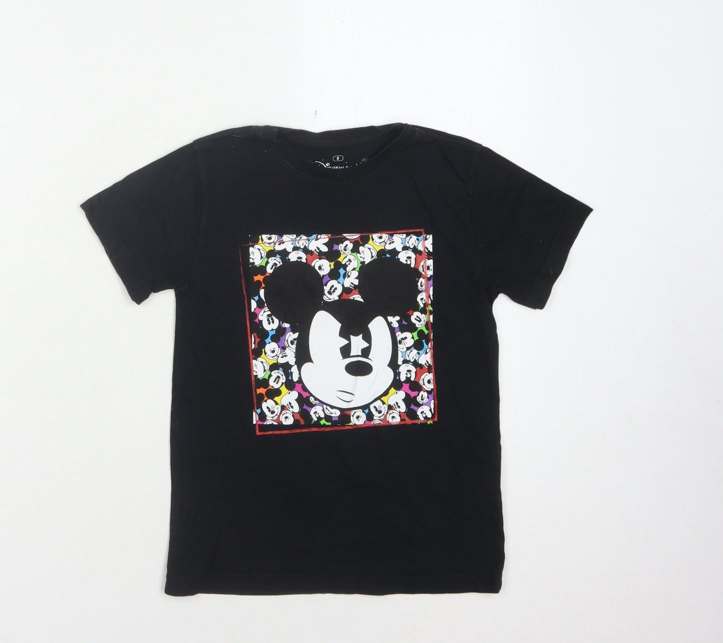 Disneyland Paris Girls Black Mickey T-Shirt, Size 8Y, Graphic Design
