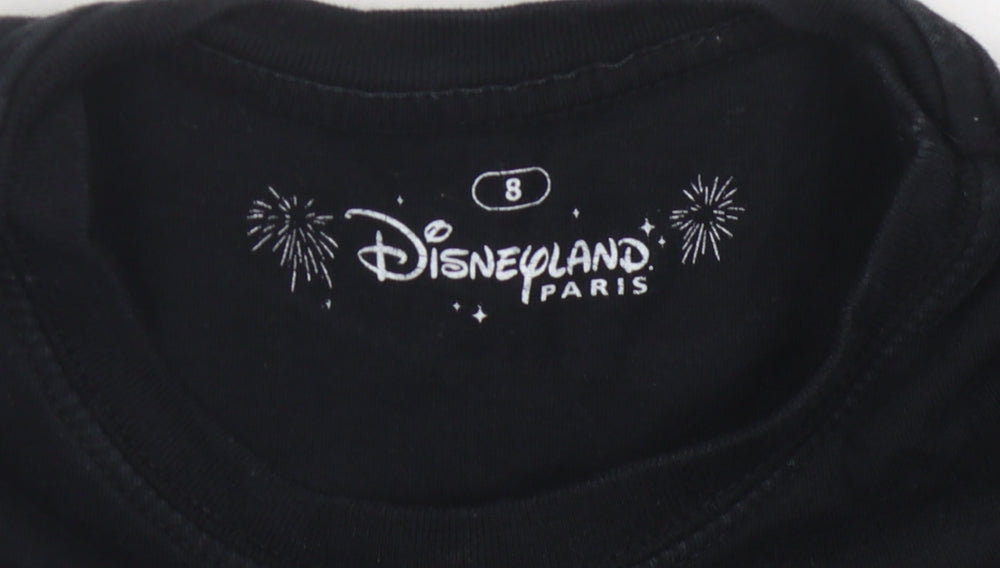 Disneyland Paris Girls Black Mickey T-Shirt, Size 8Y, Graphic Design