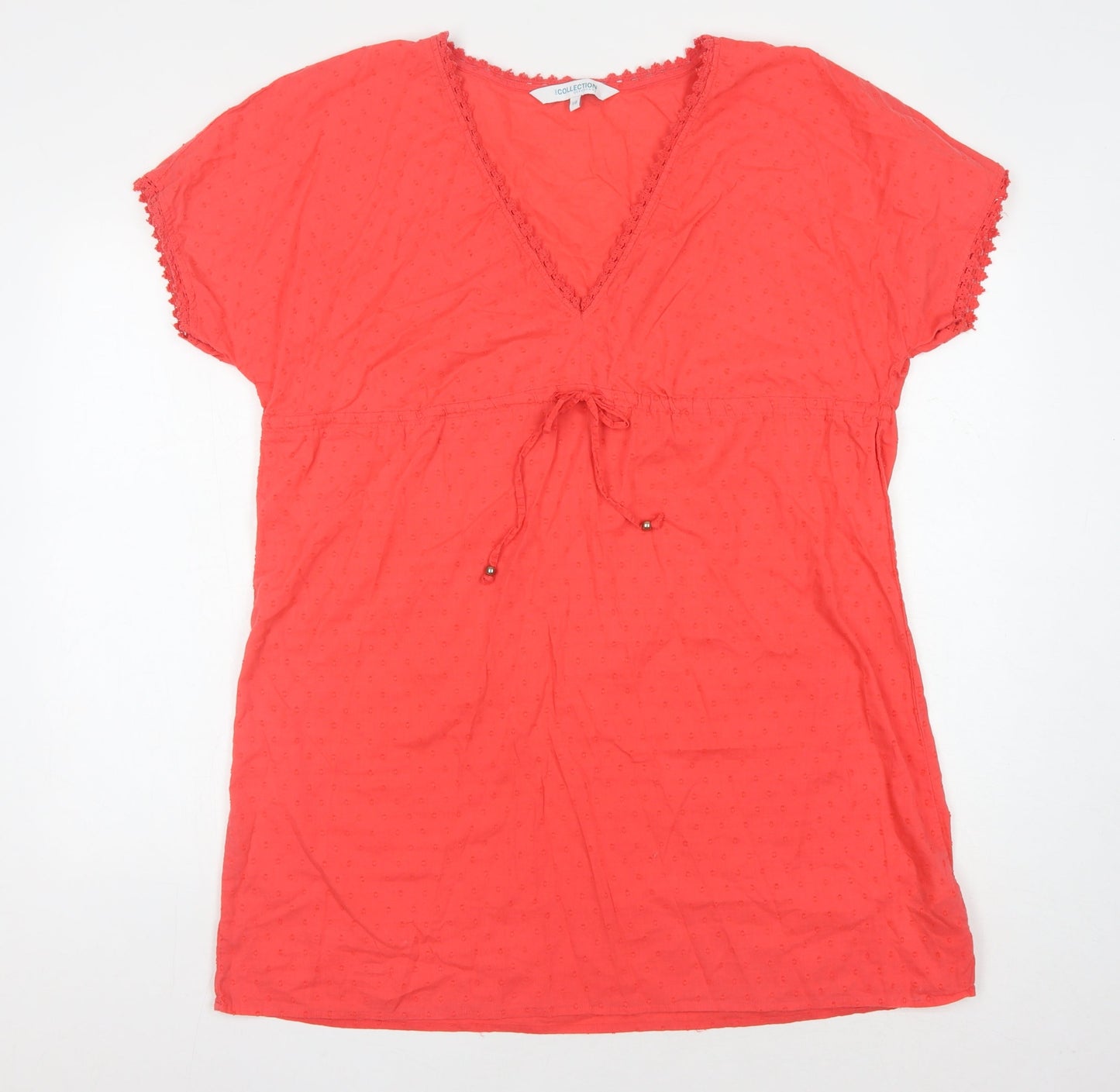 Womens UK Size 18 Debenhams Red Basic T-Shirt